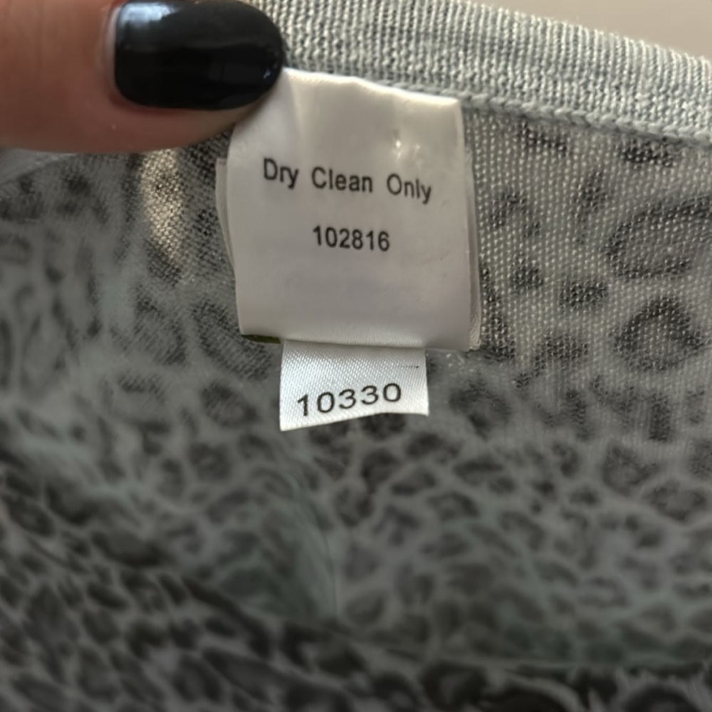 Garnet Hill Signature merino leopard print cardigan - Picture 3 of 3